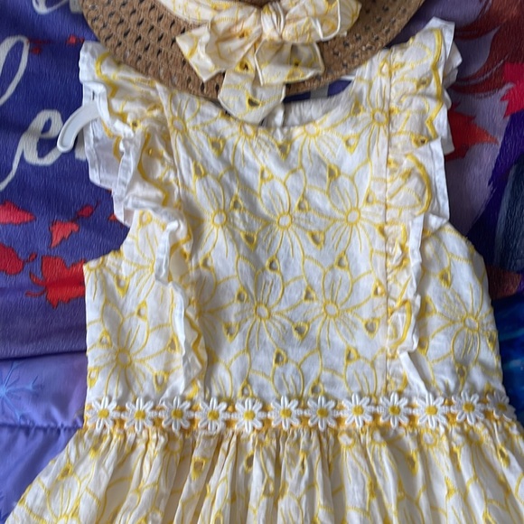 Yellow Floral Kids Dress - Picture 3 of 7
